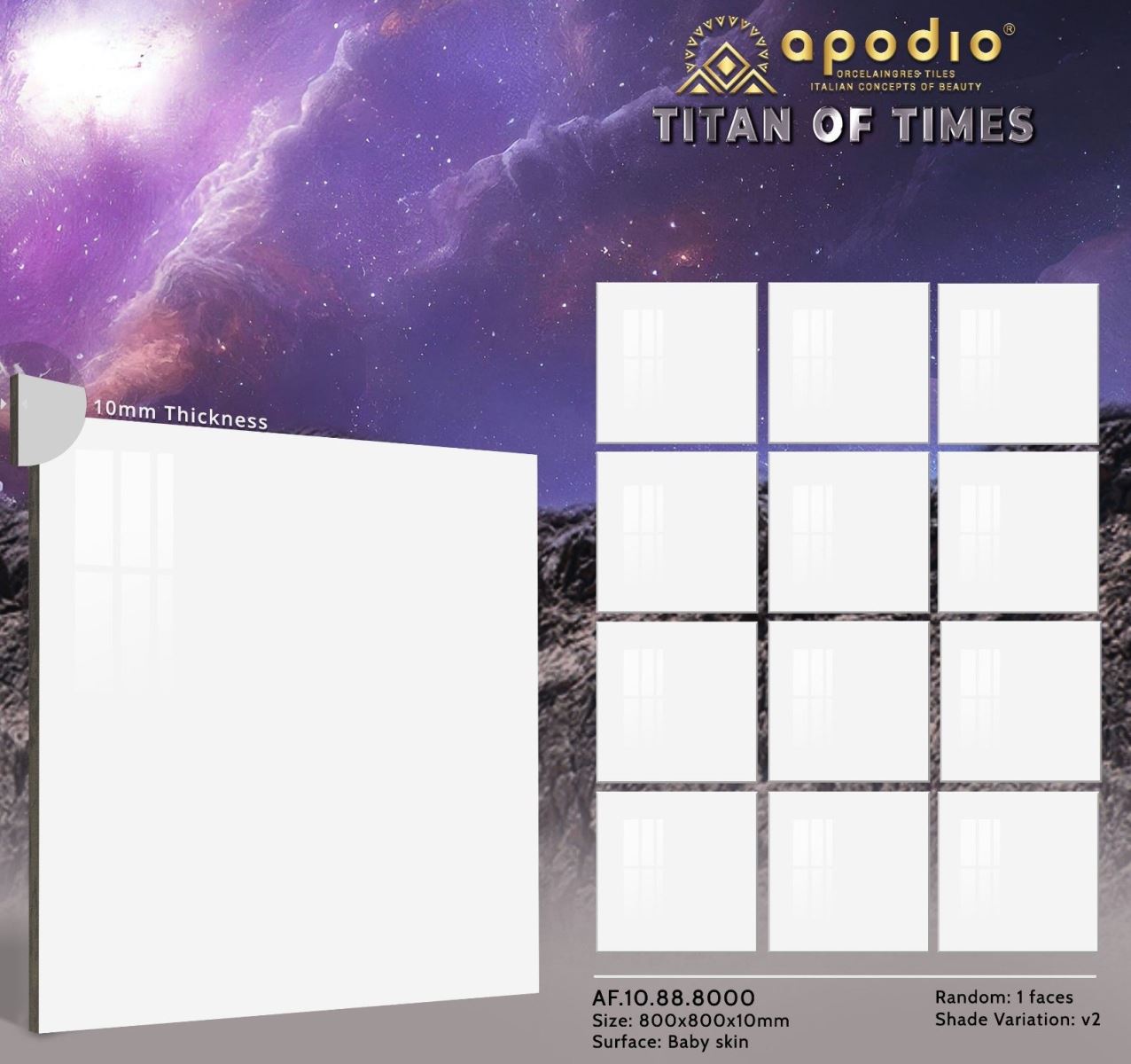 Gạch ốp lát 80x80 Apodio AF10888000