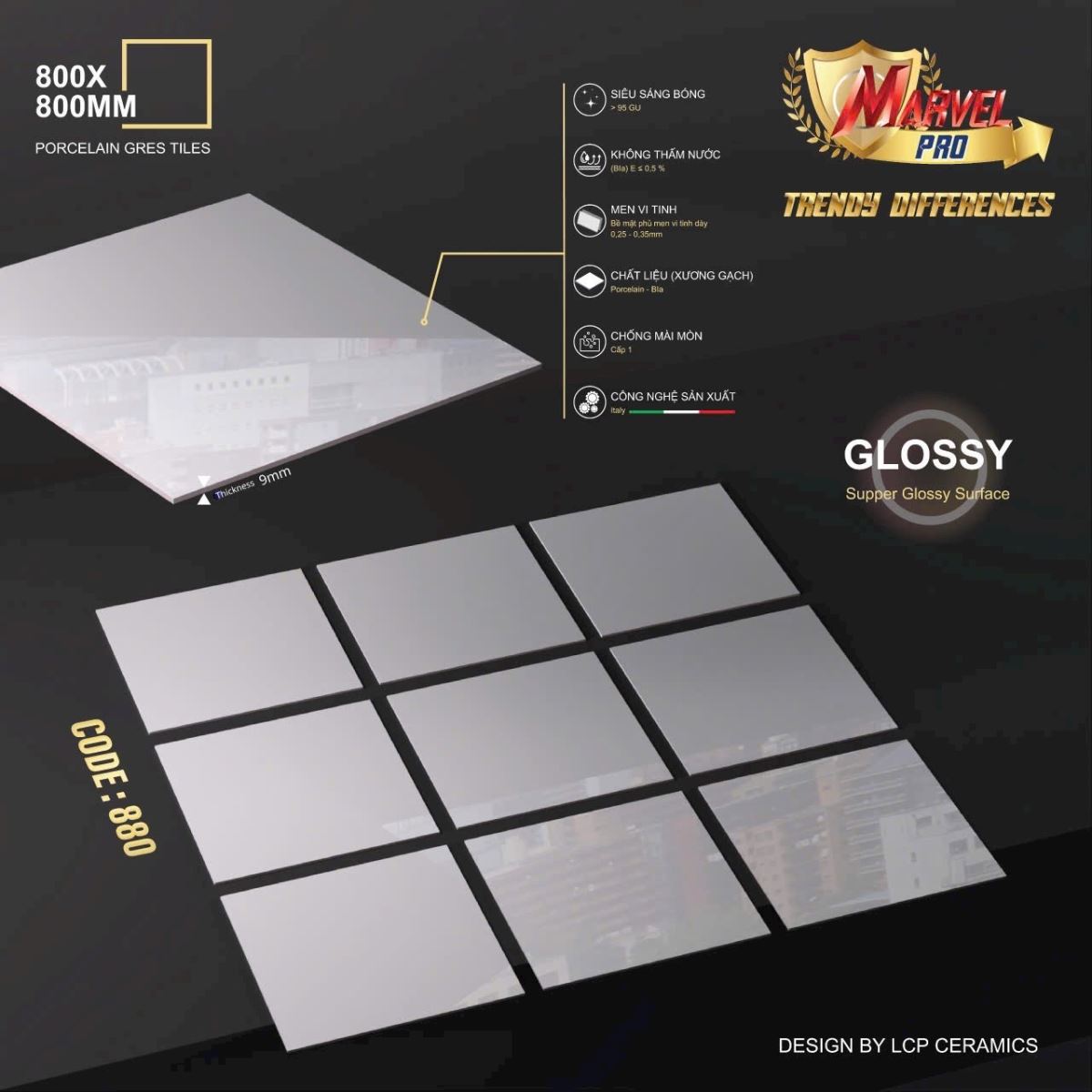 Gạch ốp lát 80x80 Apodio 880 2