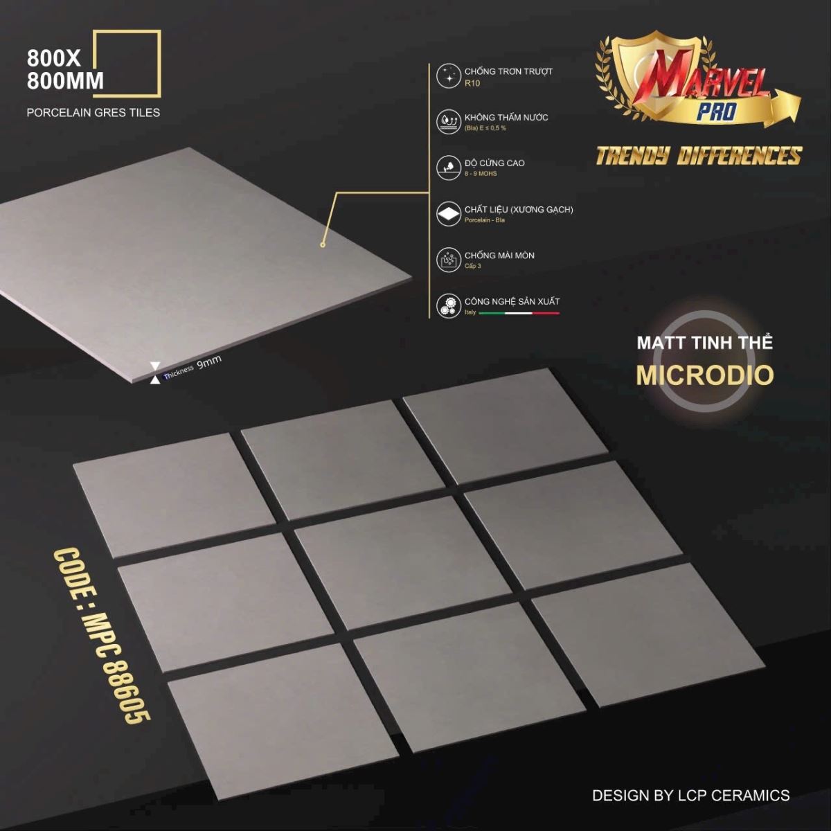 Gạch ốp lát 80x80 Apodio MARVEL PRO MPC 88605 7