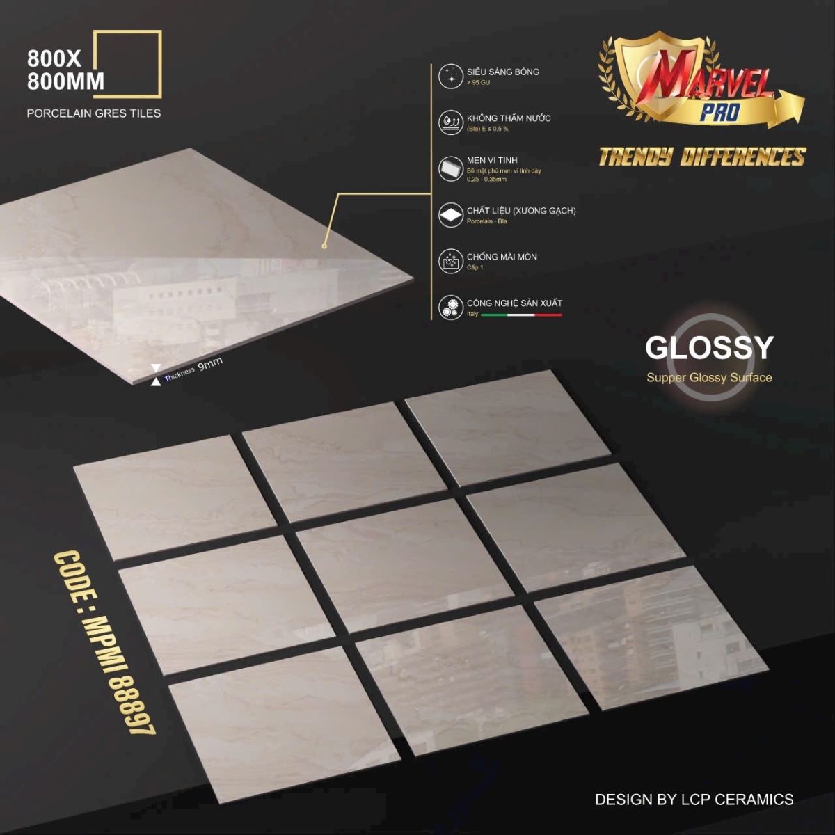 Gạch ốp lát 80x80 Apodio 88897 9