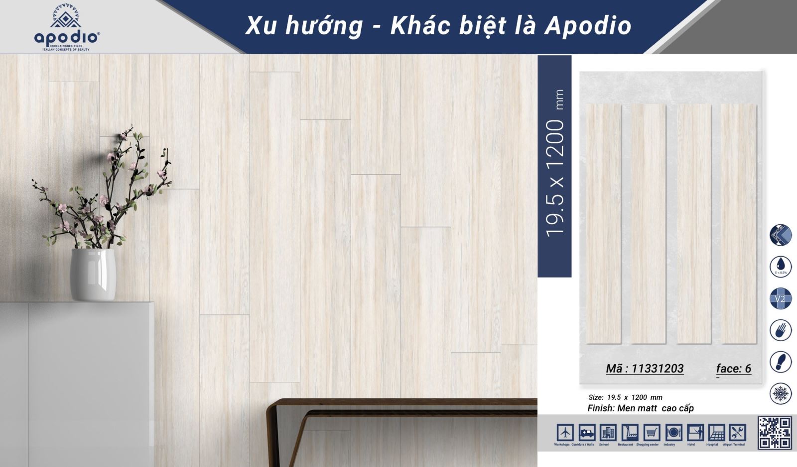 Gạch ốp lát vân gỗ Apodio 11331203 h3