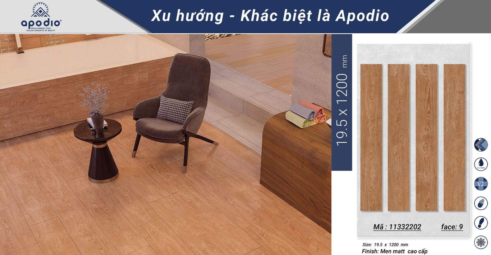 Gạch ốp lát vân gỗ Apodio 11332202 h5