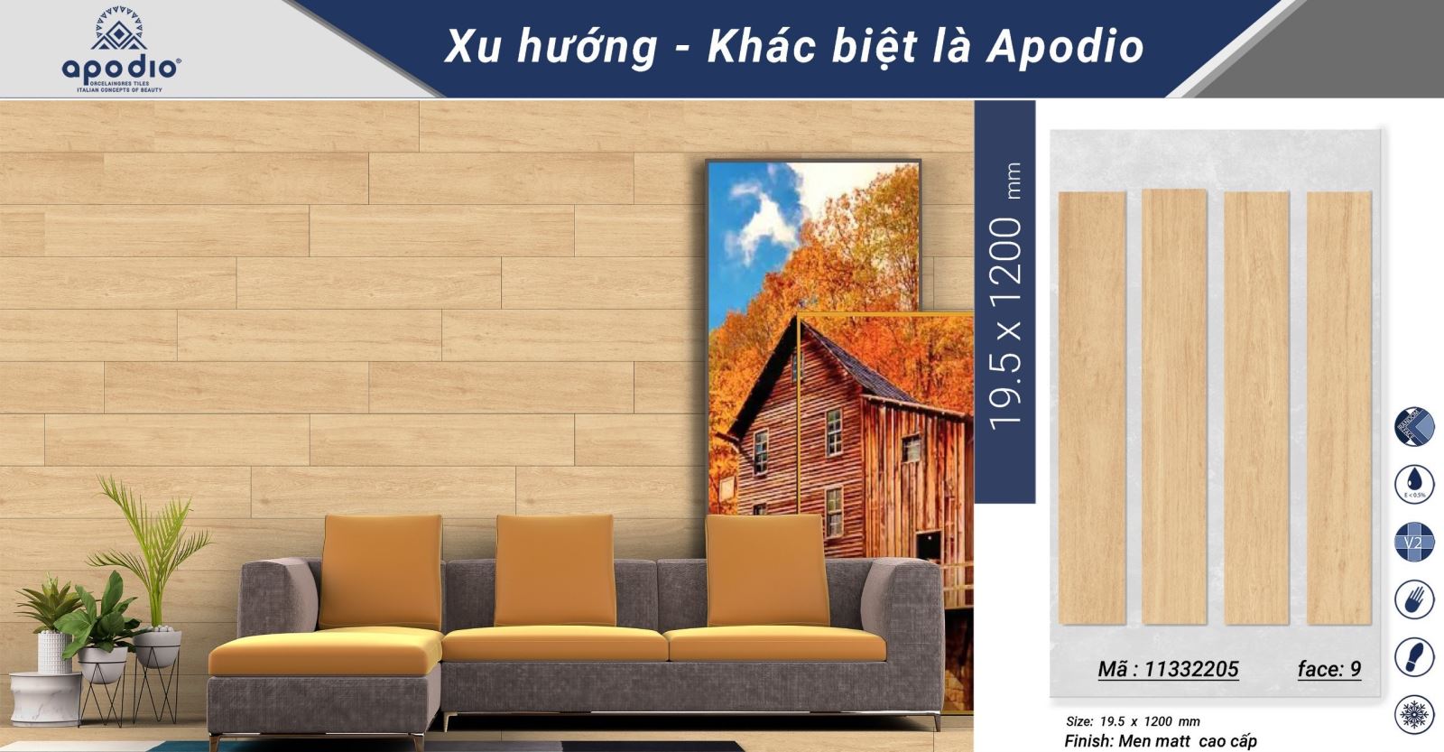 Gạch ốp lát vân gỗ Apodio 11332205 h3