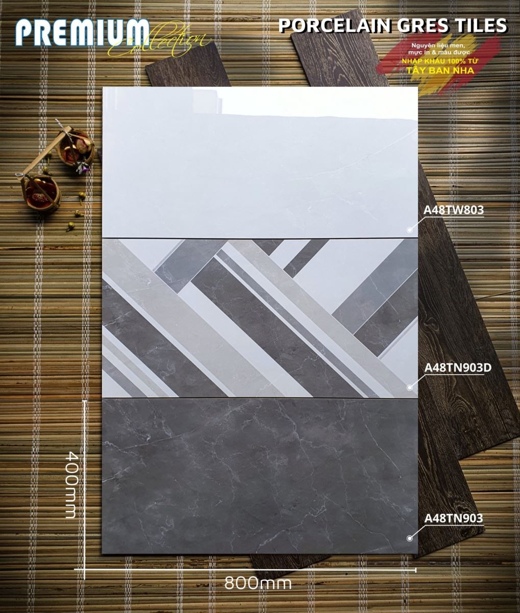 Gạch ốp lát 40x80 Apodio A48TW803 - A48TN903D - A48TN903