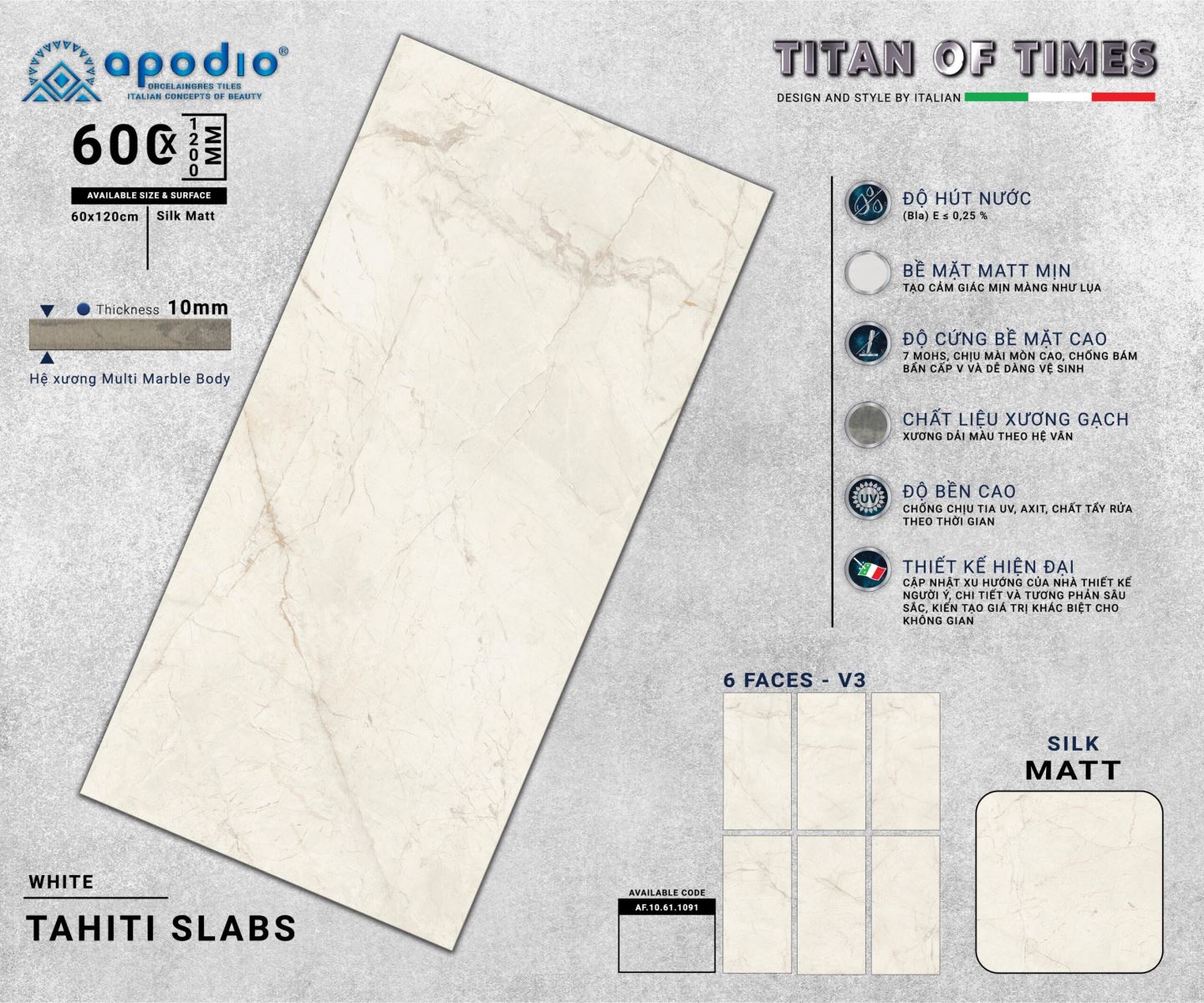 Gạch ốp lát 60x120 Apodio AF10611091 tt