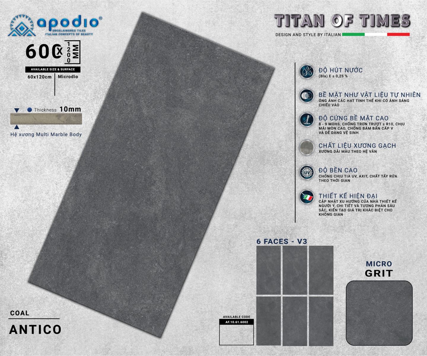 Gạch ốp lát 60x120 Apodio AF10616002