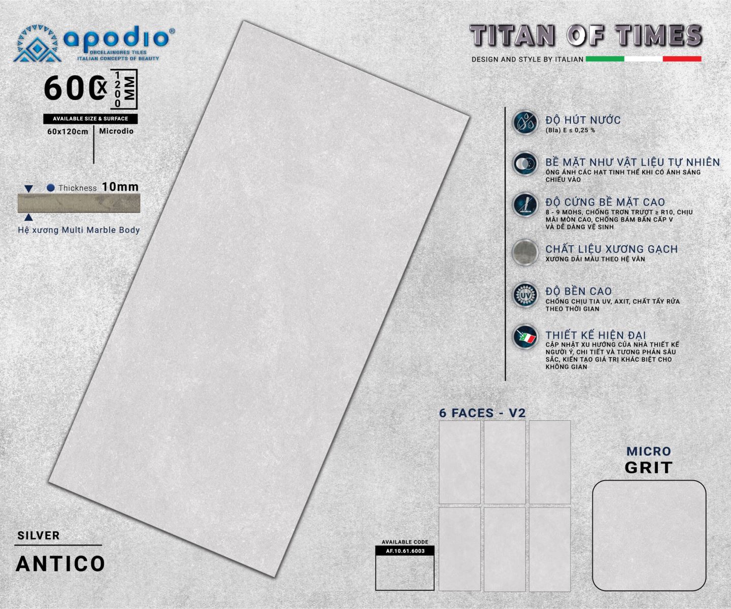 Gạch ốp lát 60x120 Apodio AF10616003