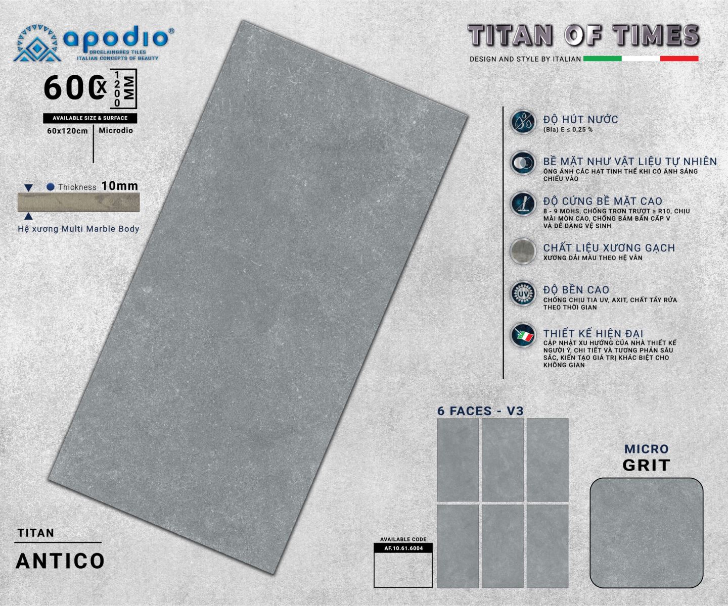 Gạch ốp lát 60x120 Apodio AF10616004