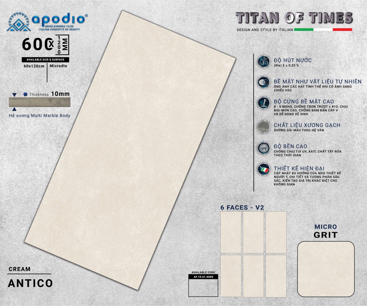 Gạch ốp lát 60x120 Apodio AF10616005