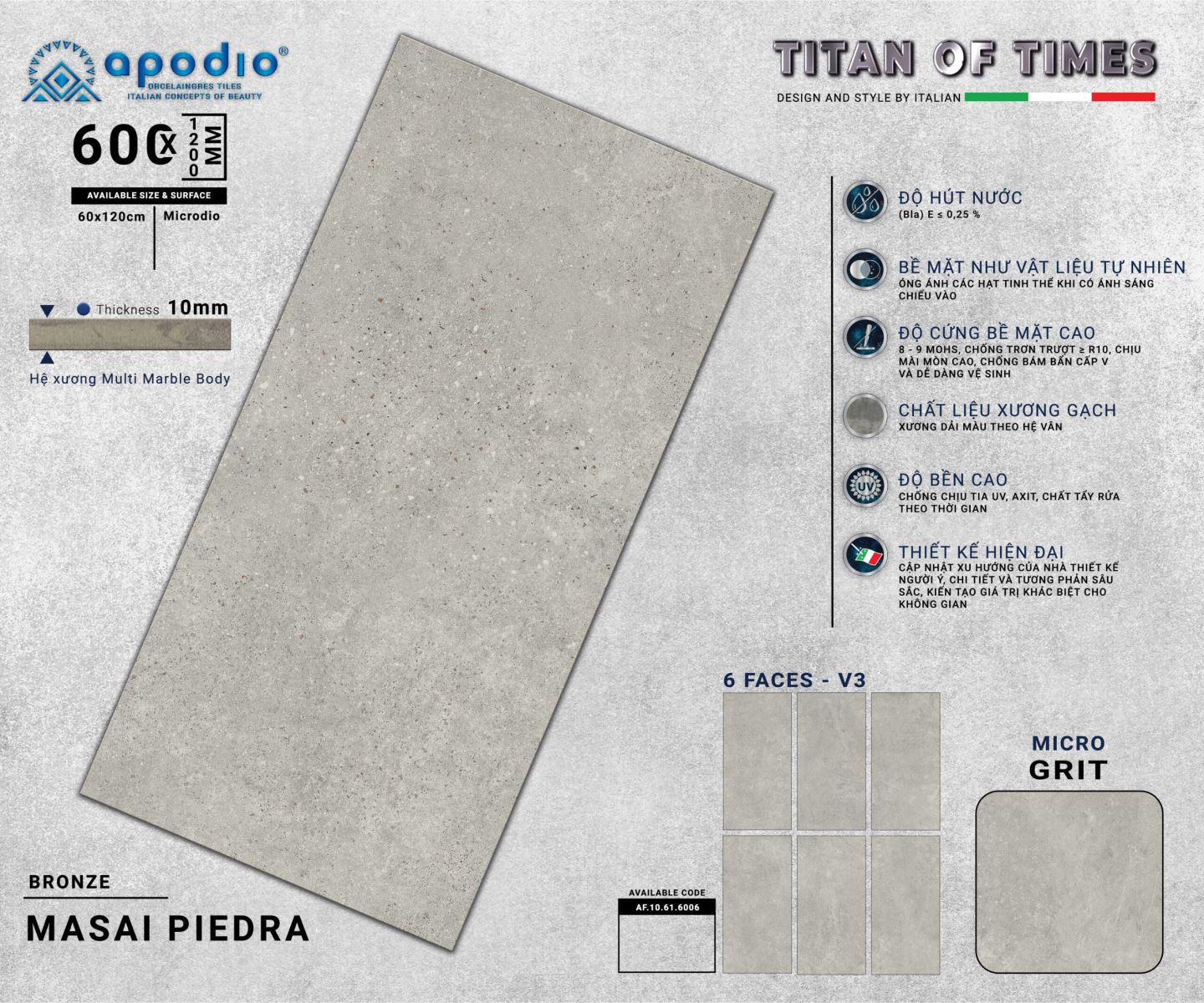 Gạch ốp lát 60x120 Apodio AF10616006