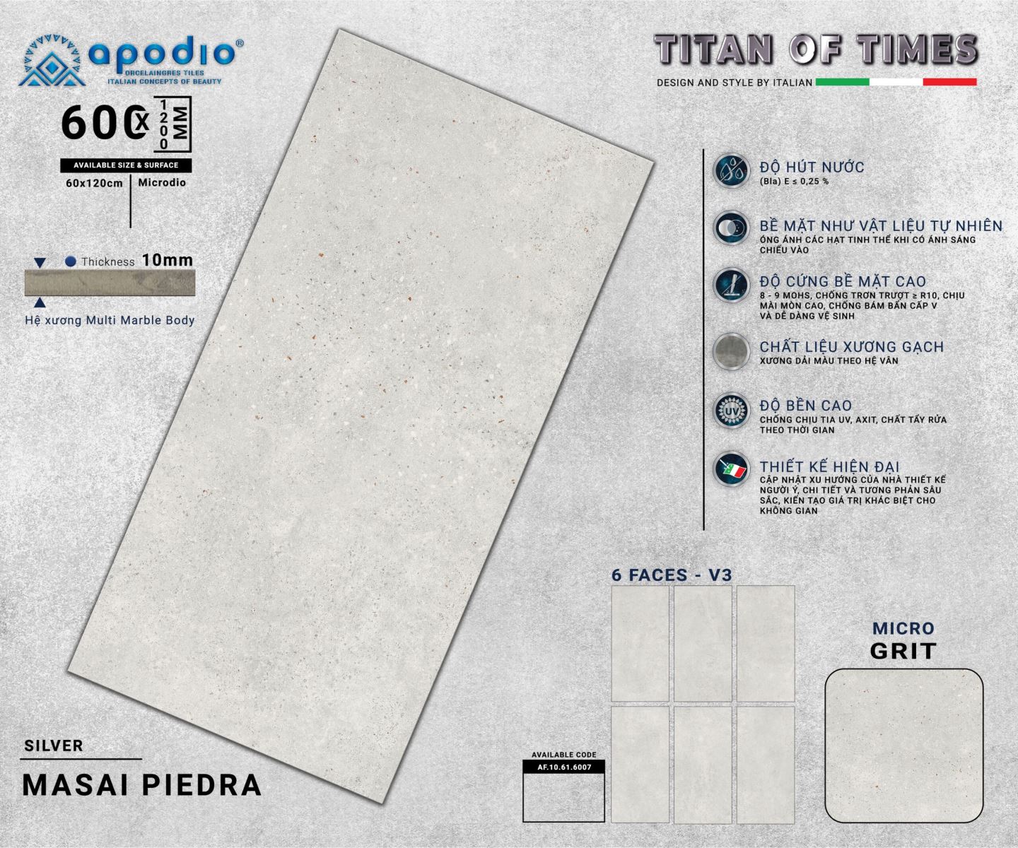 Gạch ốp lát 60x120 Apodio AF10616007