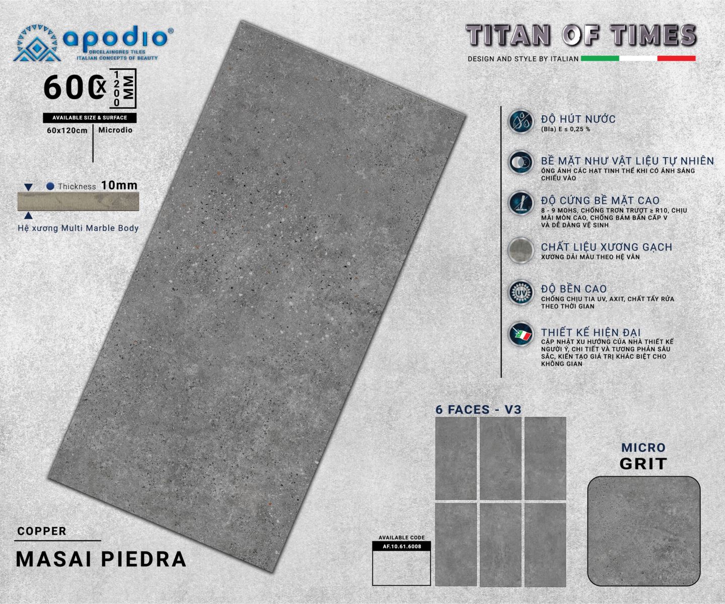 Gạch ốp lát 60x120 Apodio AF10616008