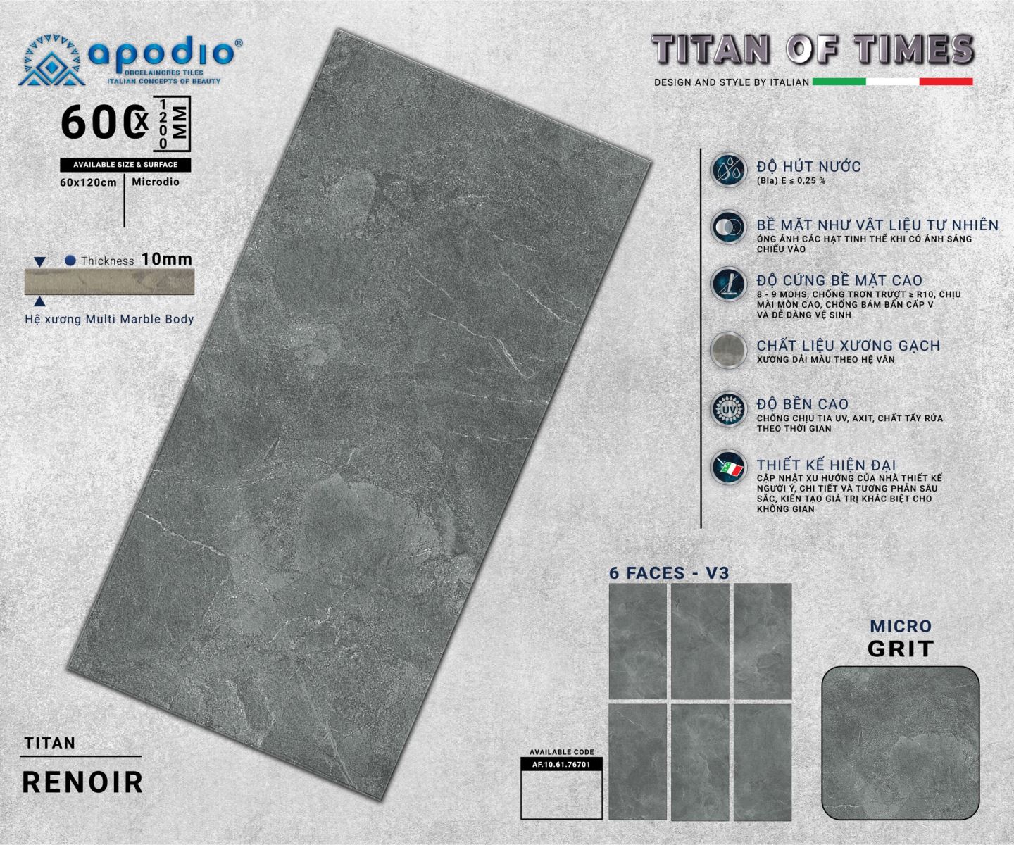 Gạch ốp lát 60x120 Apodio AF106176701