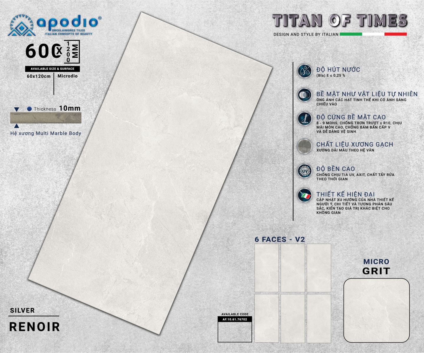 Gạch ốp lát 60x120 Apodio AF106176702