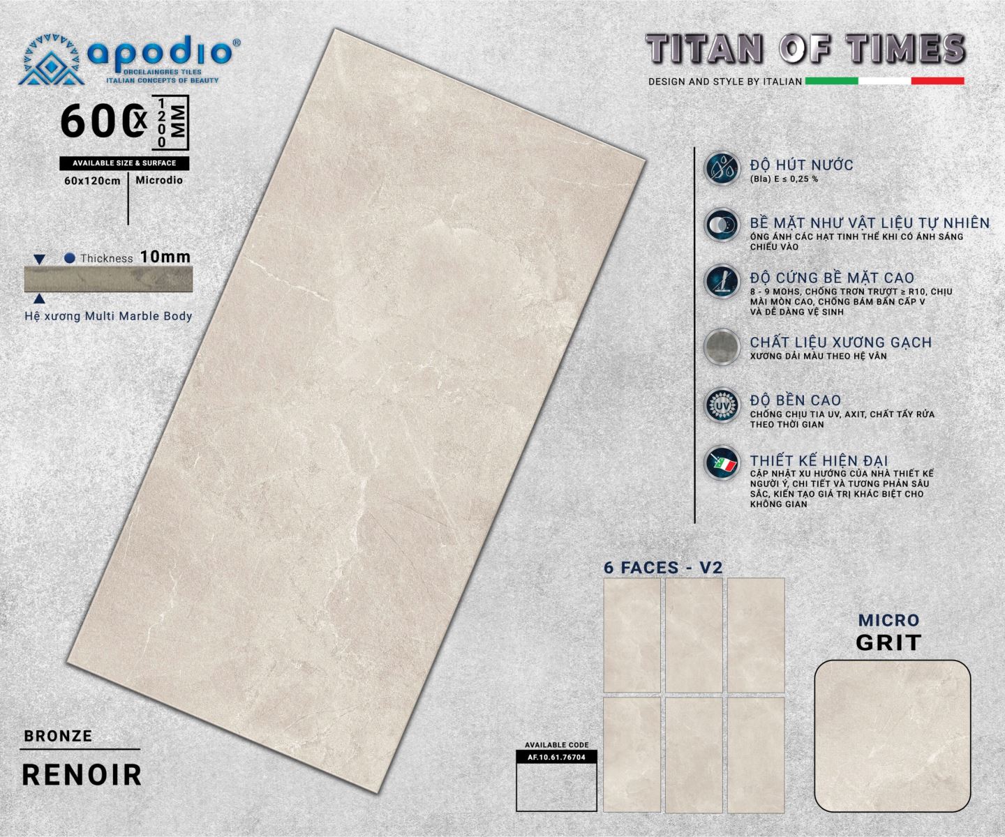 Gạch ốp lát 60x120 Apodio AF106176704