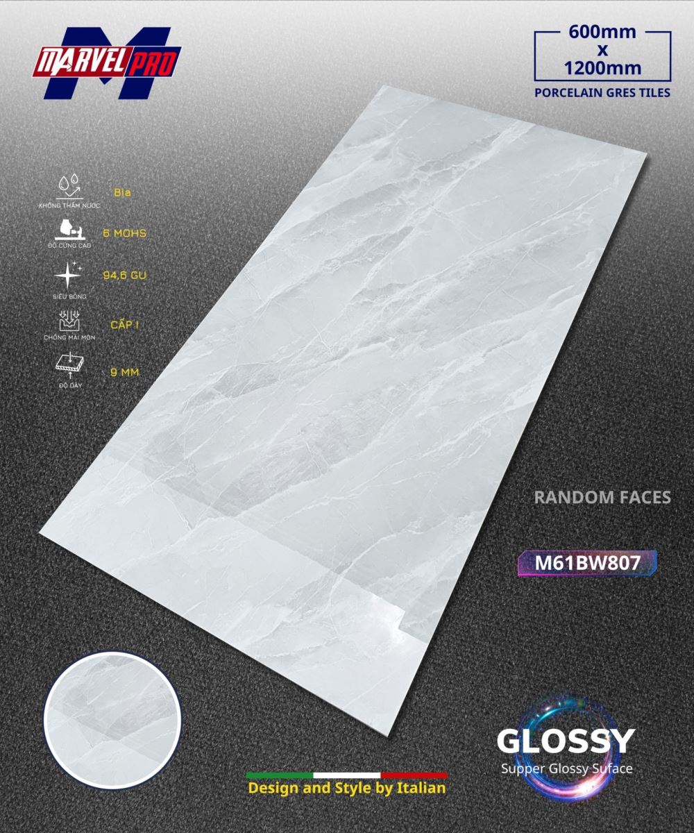Gạch ốp lát 60x120 Apodio M61BW807