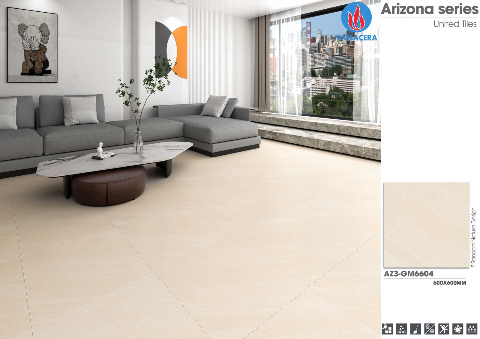 Gạch ốp lát 60x60 Viglacera Arizona AZ3-GM6604 6