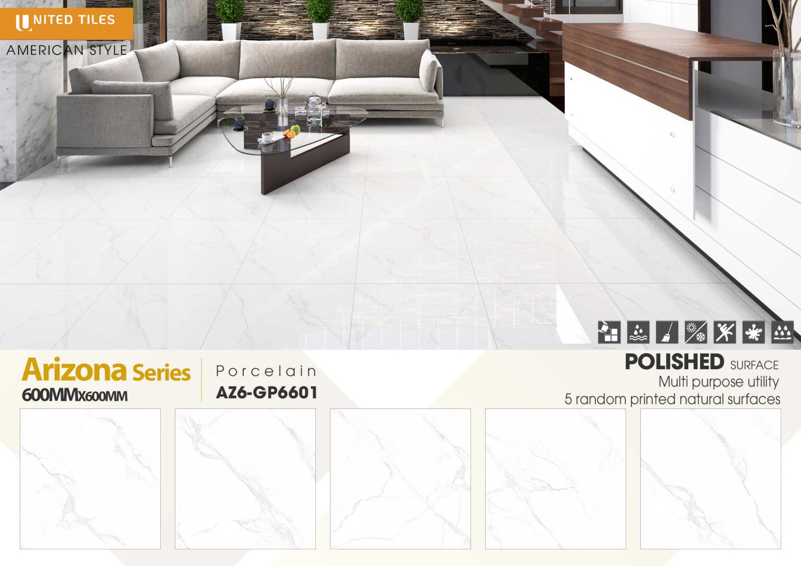 Gạch ốp lát 60x60 Viglacera Arizona AZ6-GP6601 6