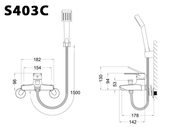 Bộ vòi sen tắm nóng lạnh Caesar S843C 2