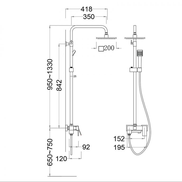 Bộ Vòi Sen Cây Nóng Lạnh CAESAR S668C 3