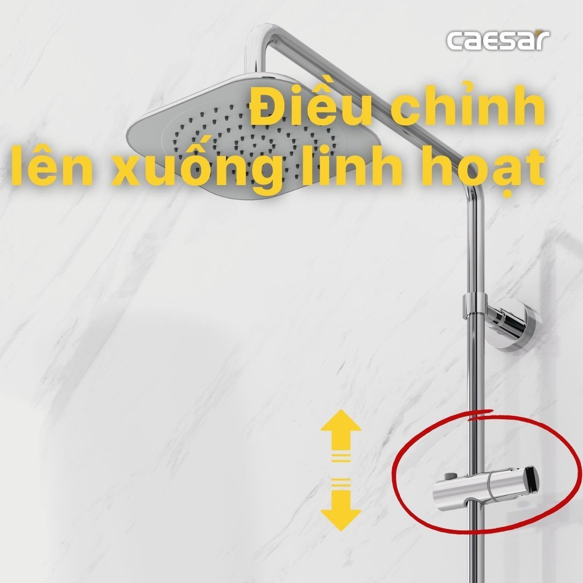 Vòi Sen Caesar  S123C Nóng Lạnh Kết Hợp Thân Sen Tắm Đứng BS125  5