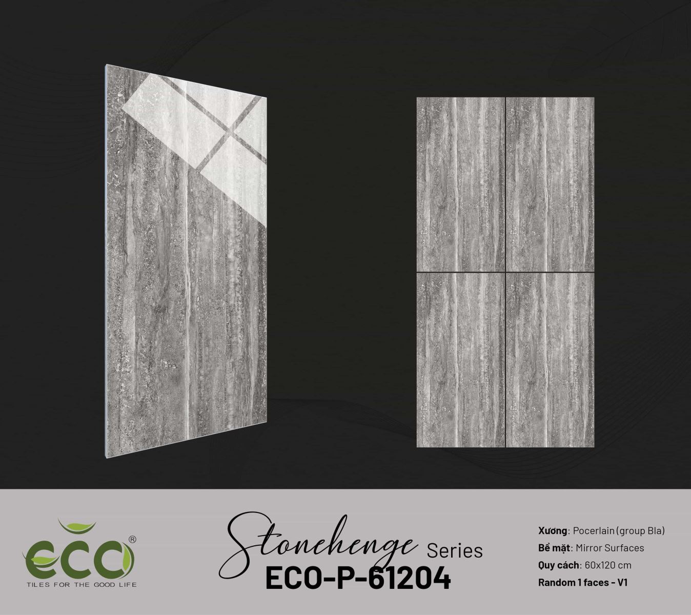 Gạch ốp lát 60x120 Ecotiles ECO-P-61204