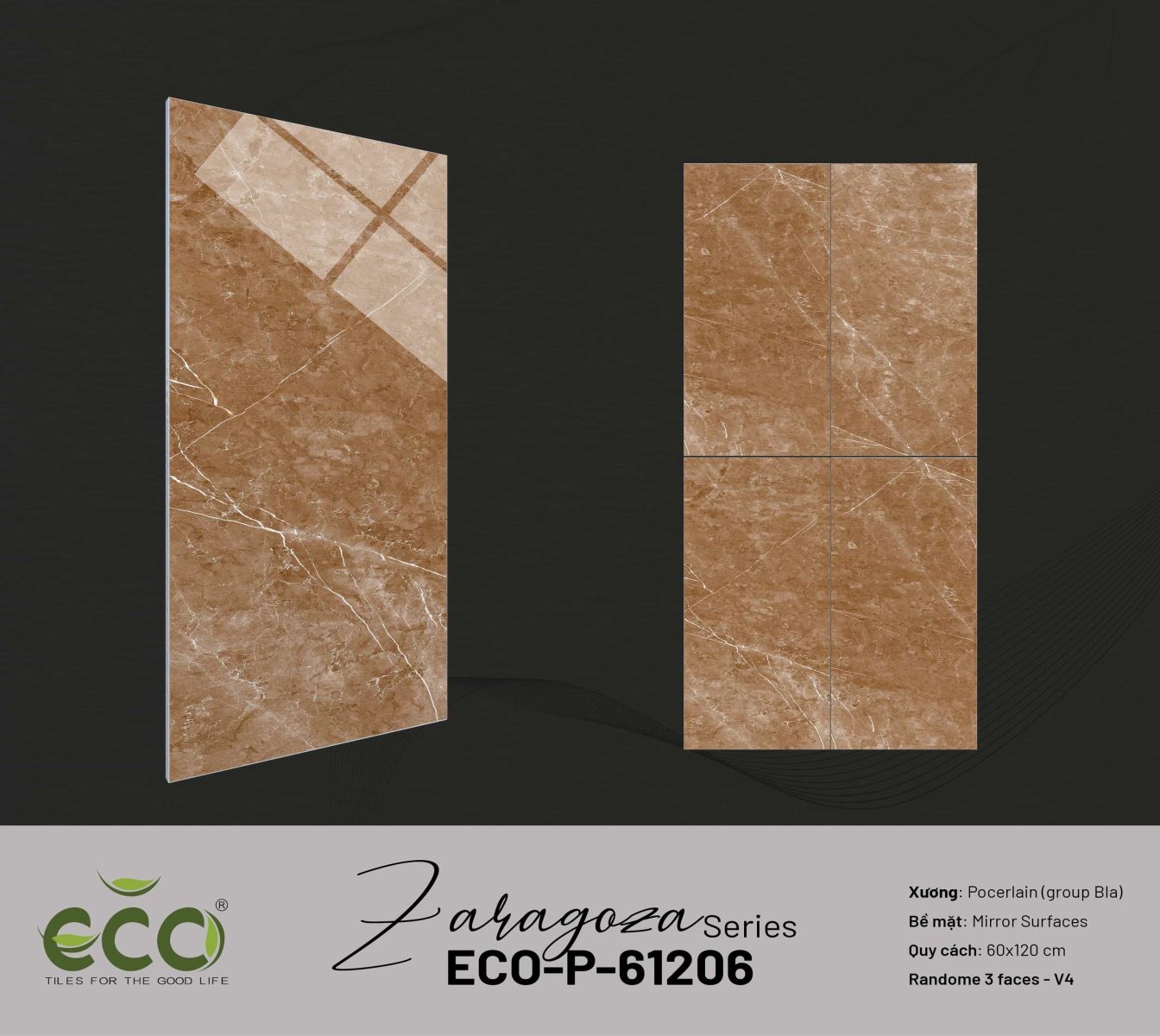Gạch ốp lát 60x120 Ecotiles ECO-P-61206