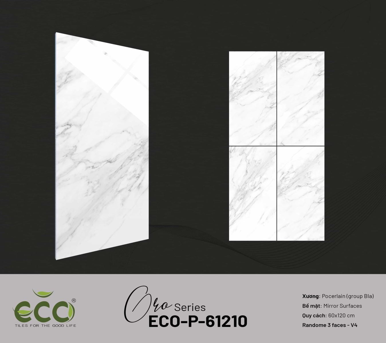 Gạch ốp lát 60x120 Ecotiles ECO-P-61210