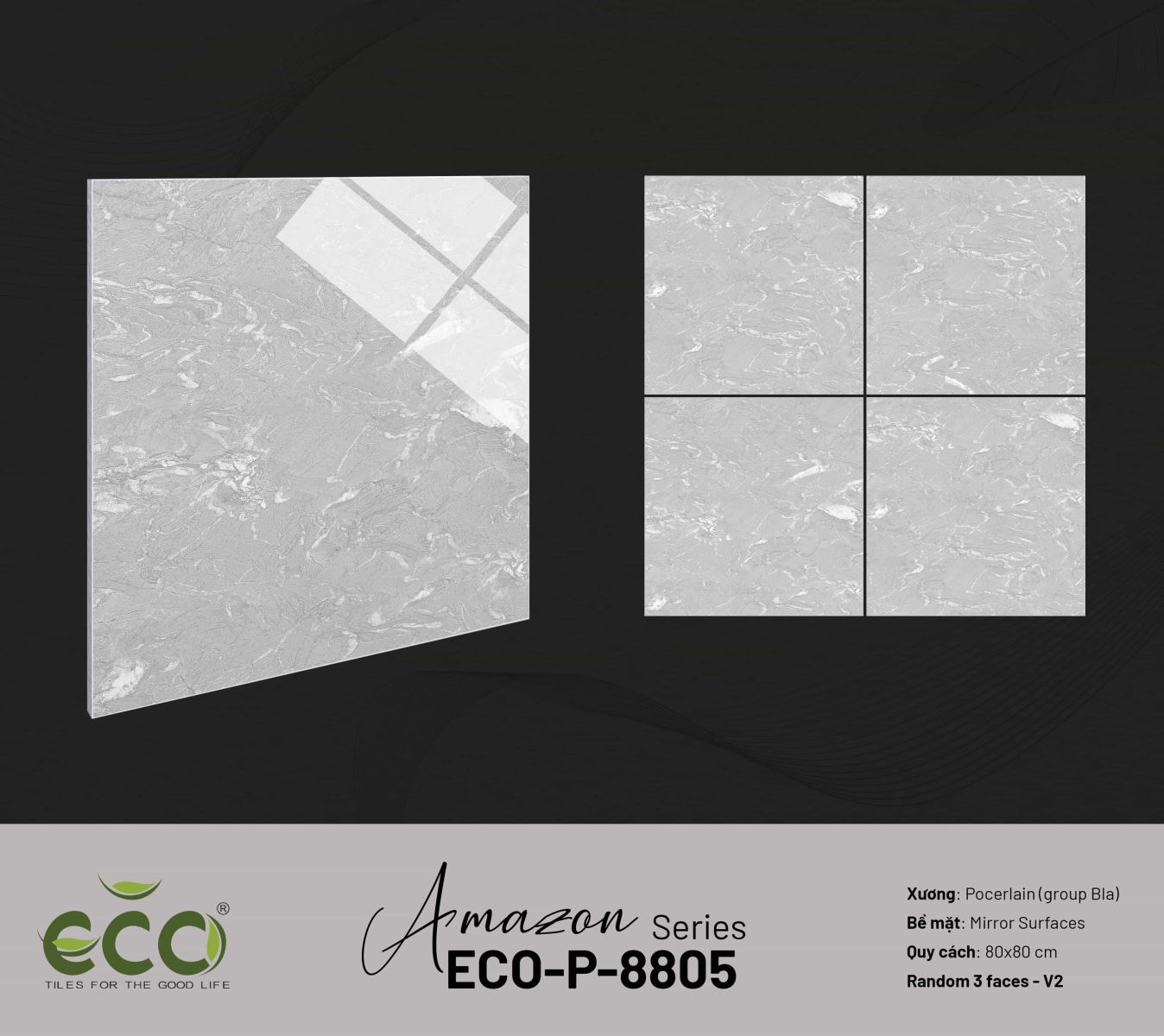 Gạch ốp lát 80x80 Ecotiles ECO-P-8805