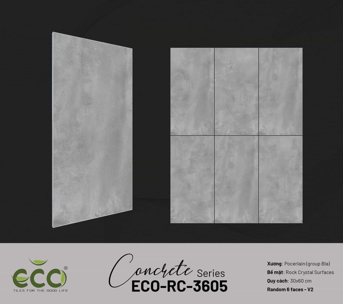Gạch ốp lát 30x60 Ecotiles ECO-RC-3605