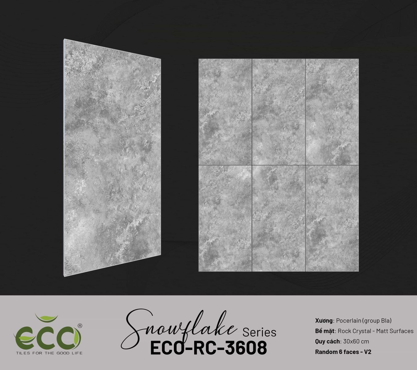 Gạch ốp lát 30x60 Ecotiles ECO-RC-3608