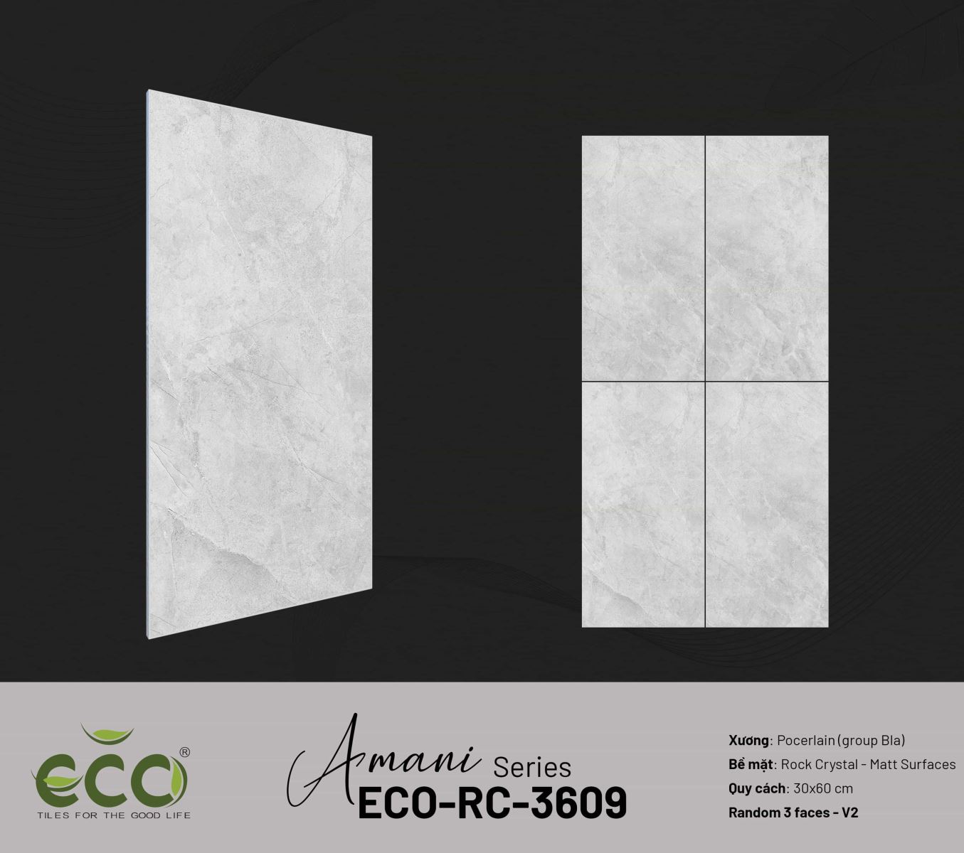Gạch ốp lát 30x60 Ecotiles ECO-RC-3609