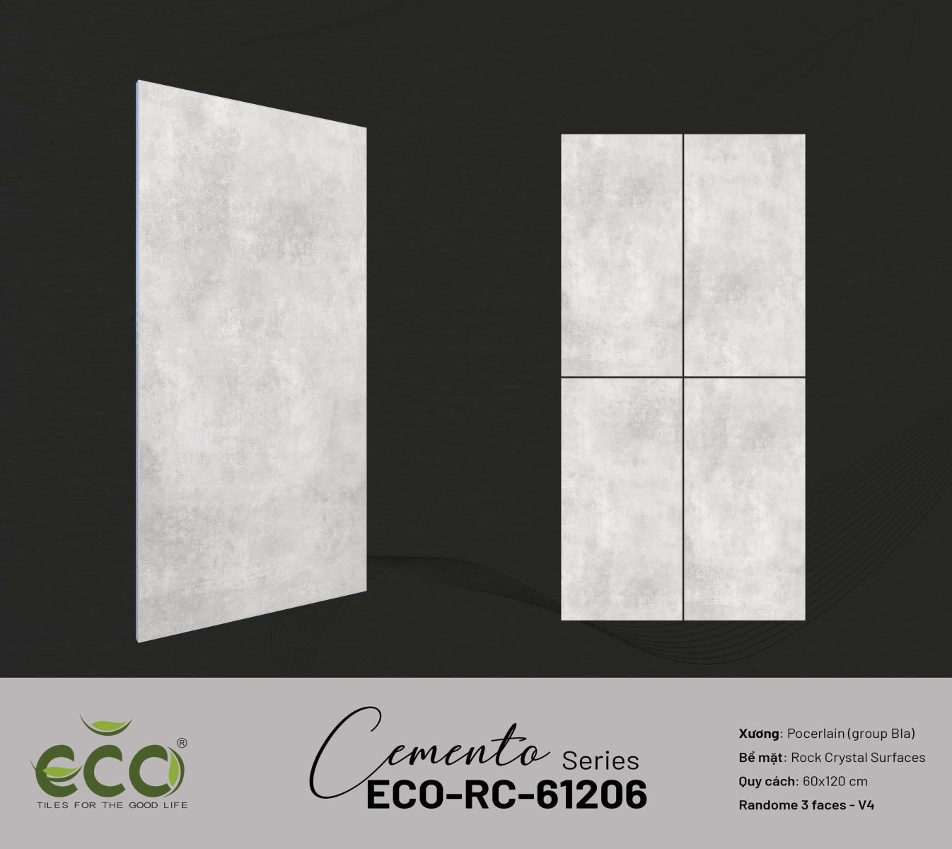 Gạch ốp lát 60x120 Ecotiles ECO-RC-61206