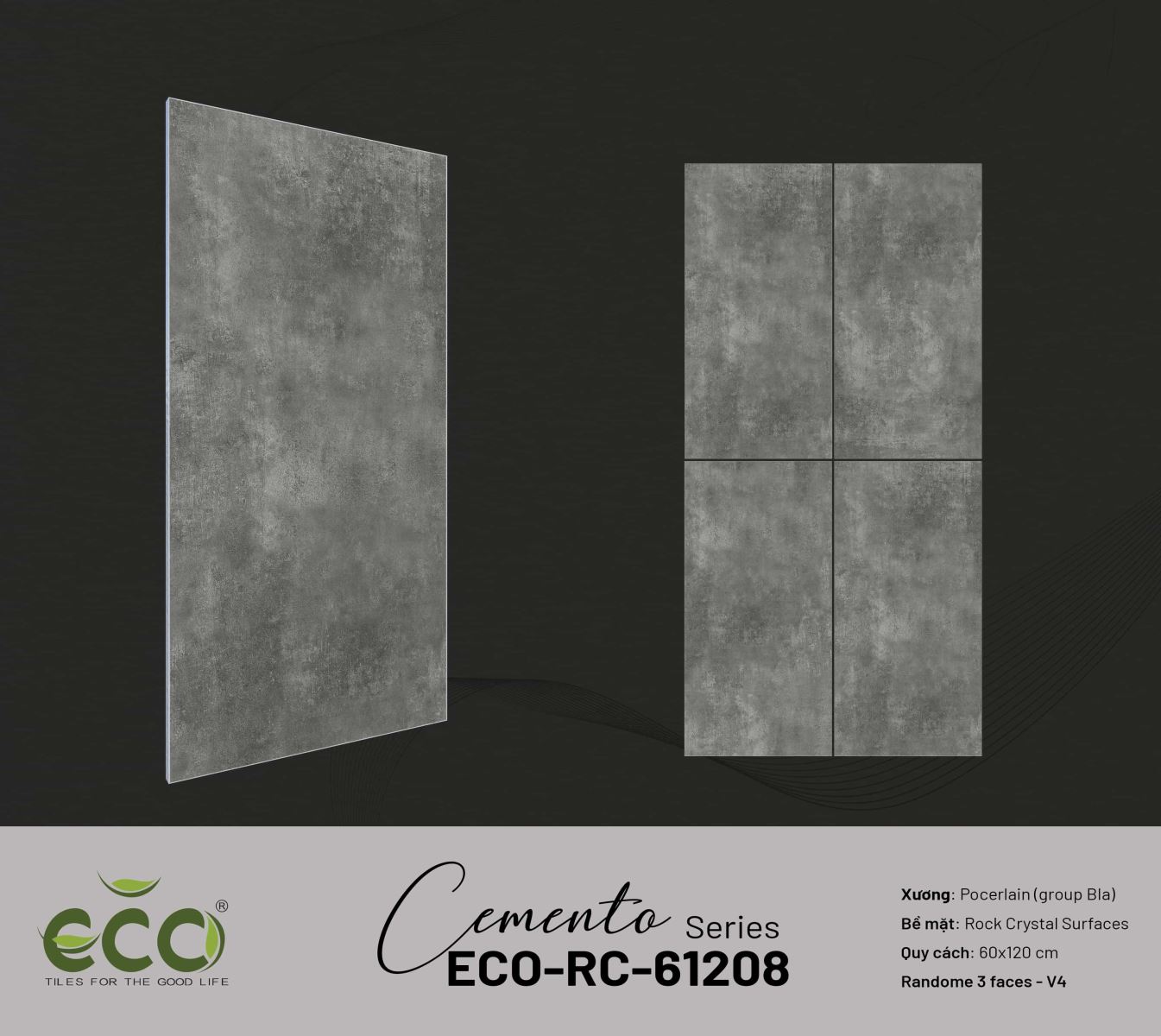 Gạch ốp lát 60x120 Ecotiles ECO-RC-61208