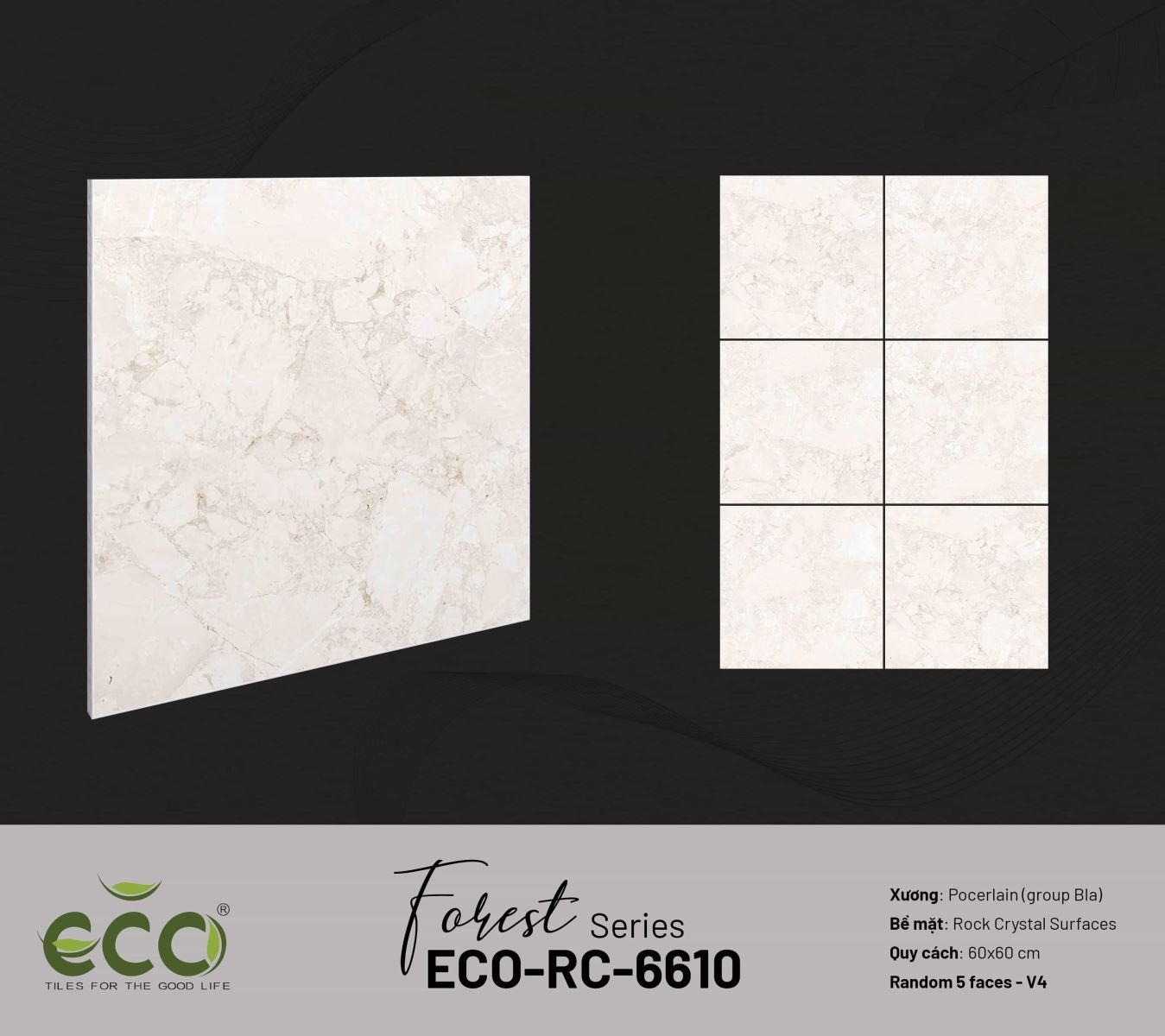 Gạch ốp lát 60x60 Ecotiles ECO-RC-6610