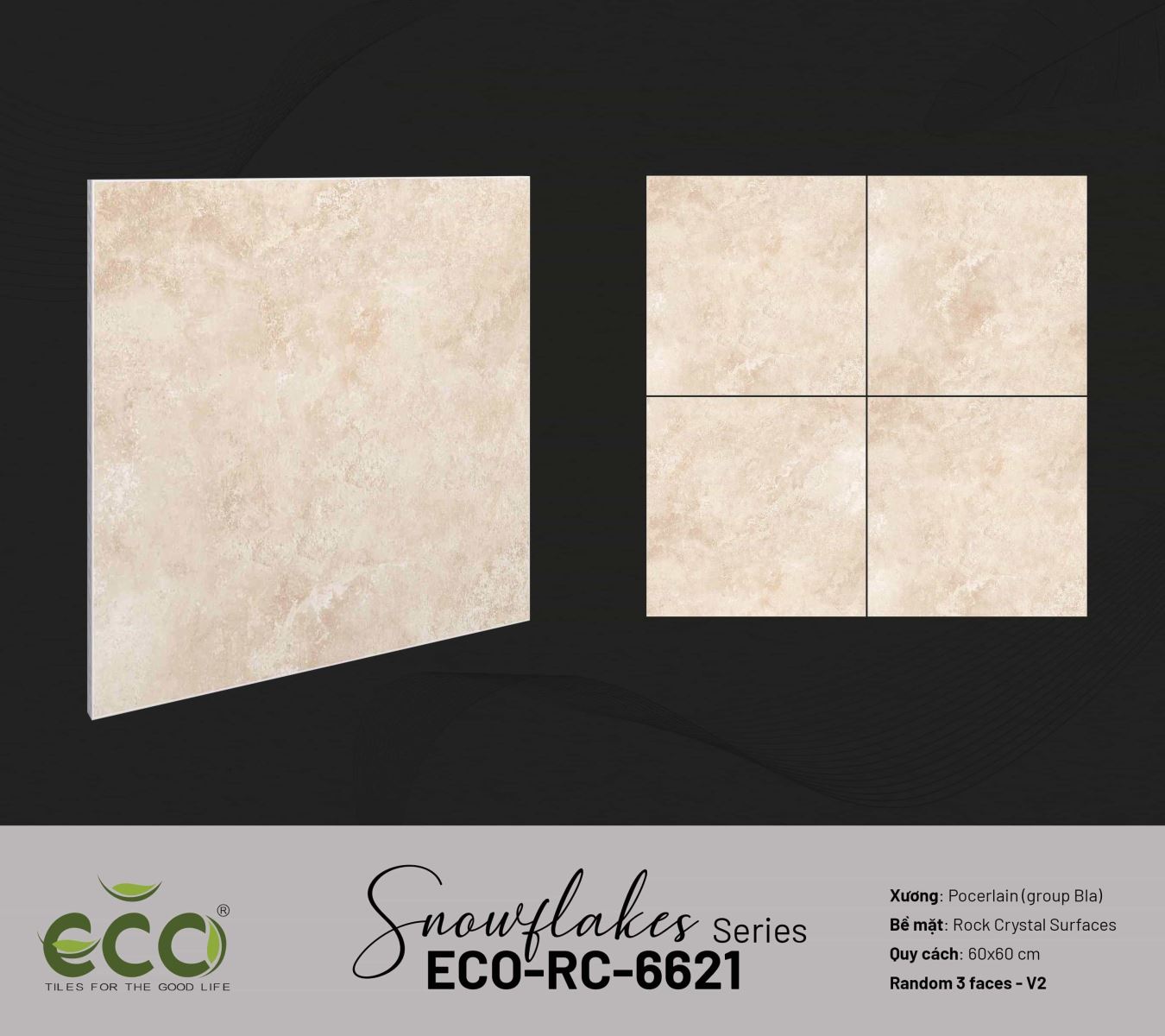Gạch ốp lát 60x60 Ecotiles ECO-RC-6621