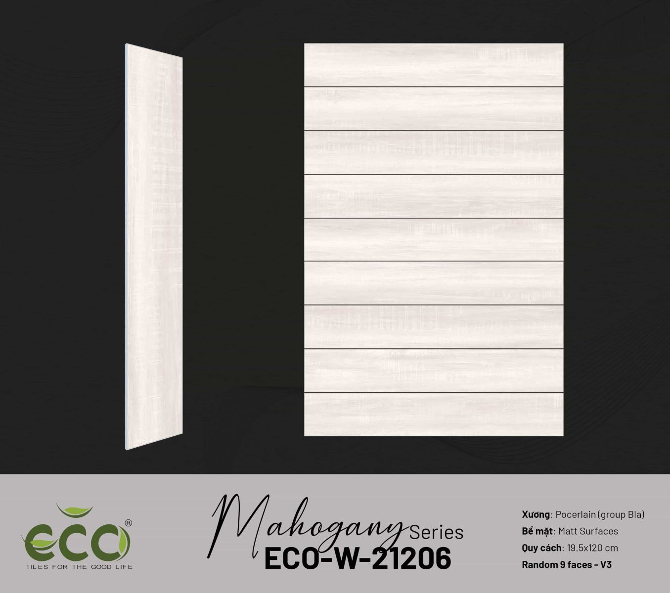 Gạch ốp lát vân gỗ 19.5x120 Ecotiles ECO-W-21206