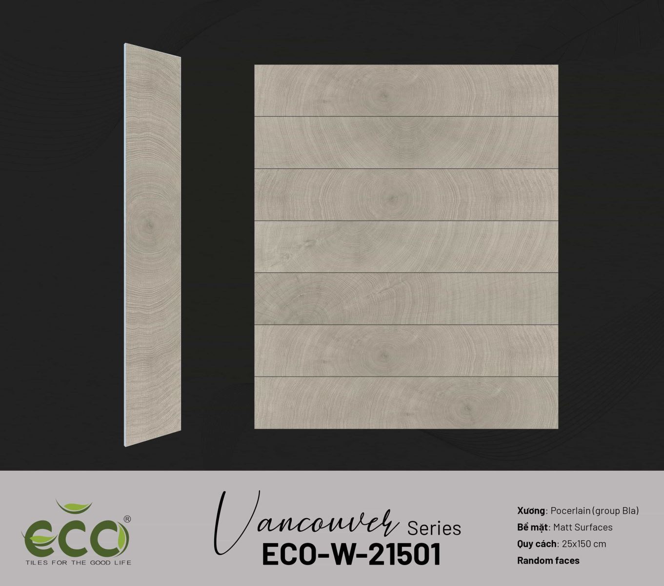 Gạch ốp lát vân gỗ 25x150 Ecotiles ECO-W-21501