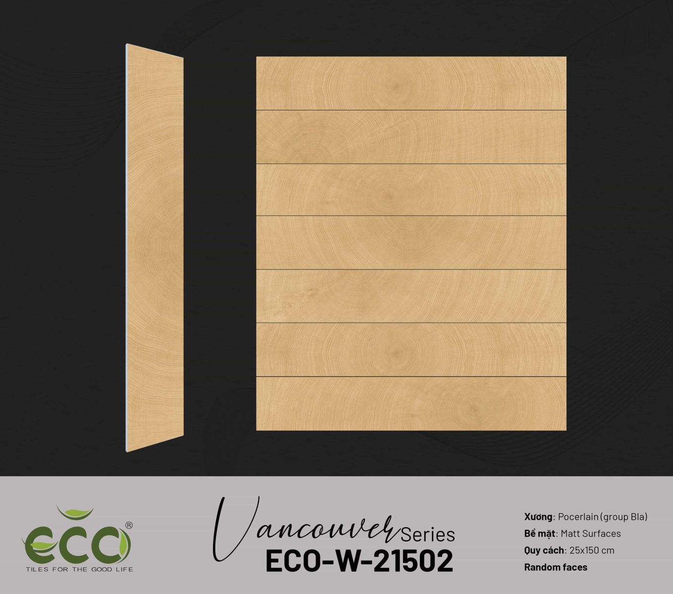 Gạch ốp lát vân gỗ 25x150 Ecotiles ECO-W-21502