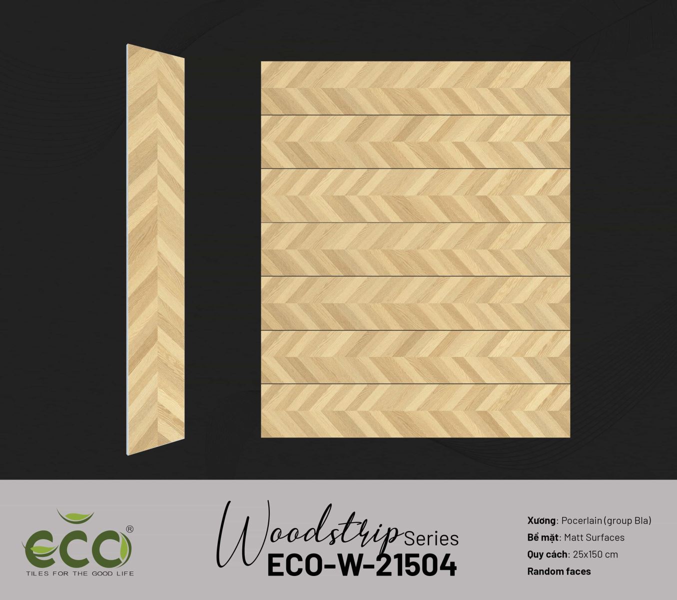 Gạch ốp lát vân gỗ 25x150 Ecotiles ECO-W-21504