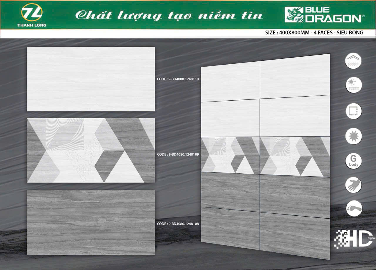 Gạch Ốp Tường Porcelain 40x80 BD 1248108-1248109-1248110