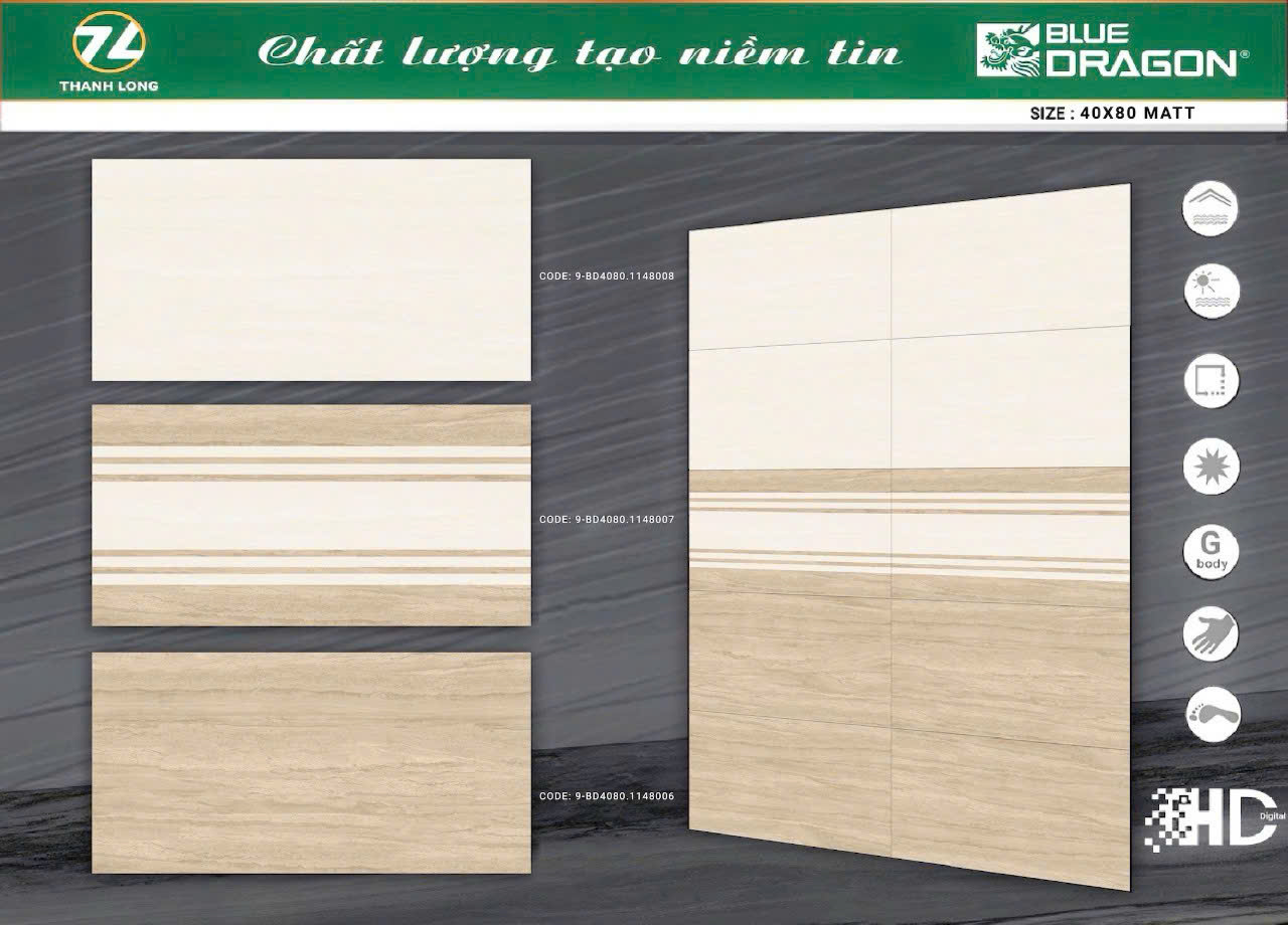 Gạch Ốp Tường Porcelain 40x80 BD 1148006-1148007-1148008