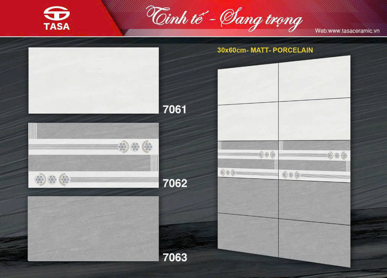 Gạch Ốp Tường Porcelain 30x60 TS 7061-7062-7063 Mờ matt