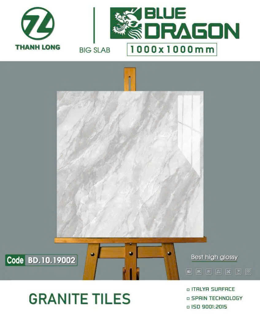Gạch lát nền Bluedragon 100x100 19002 bóng kính