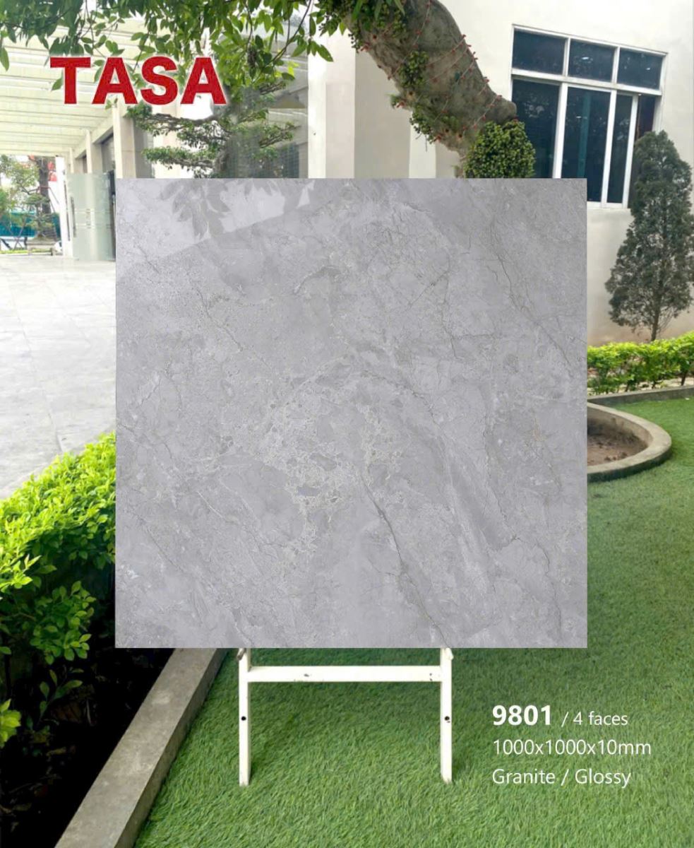 Gạch lát nền Tasa 100x100 9801 bóng kính
