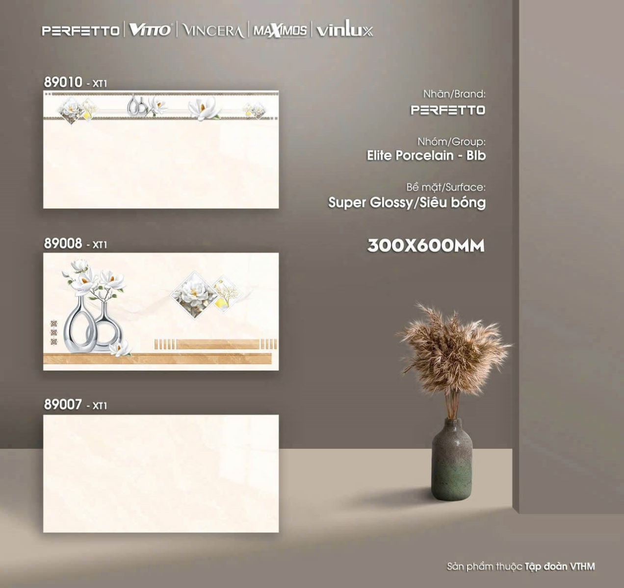 Gạch Ốp Tường Porcelain 30x60 Hoàn Mỹ 89007-89008-89010