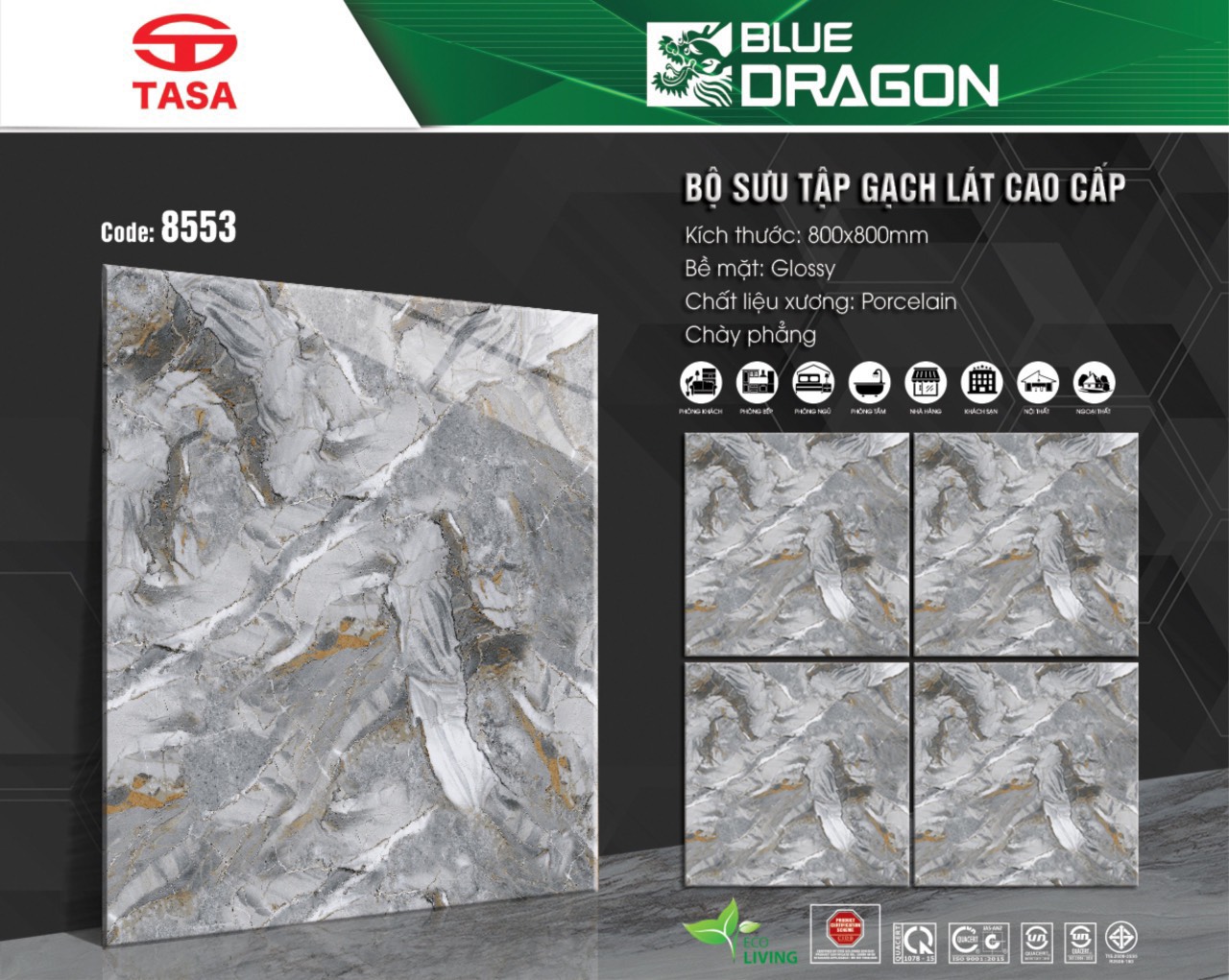 Gạch lát nền BlueDragon 80x80 8553