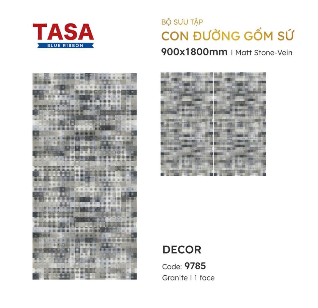 Gạch lát nền Tasa 90X180 Decor 9785
