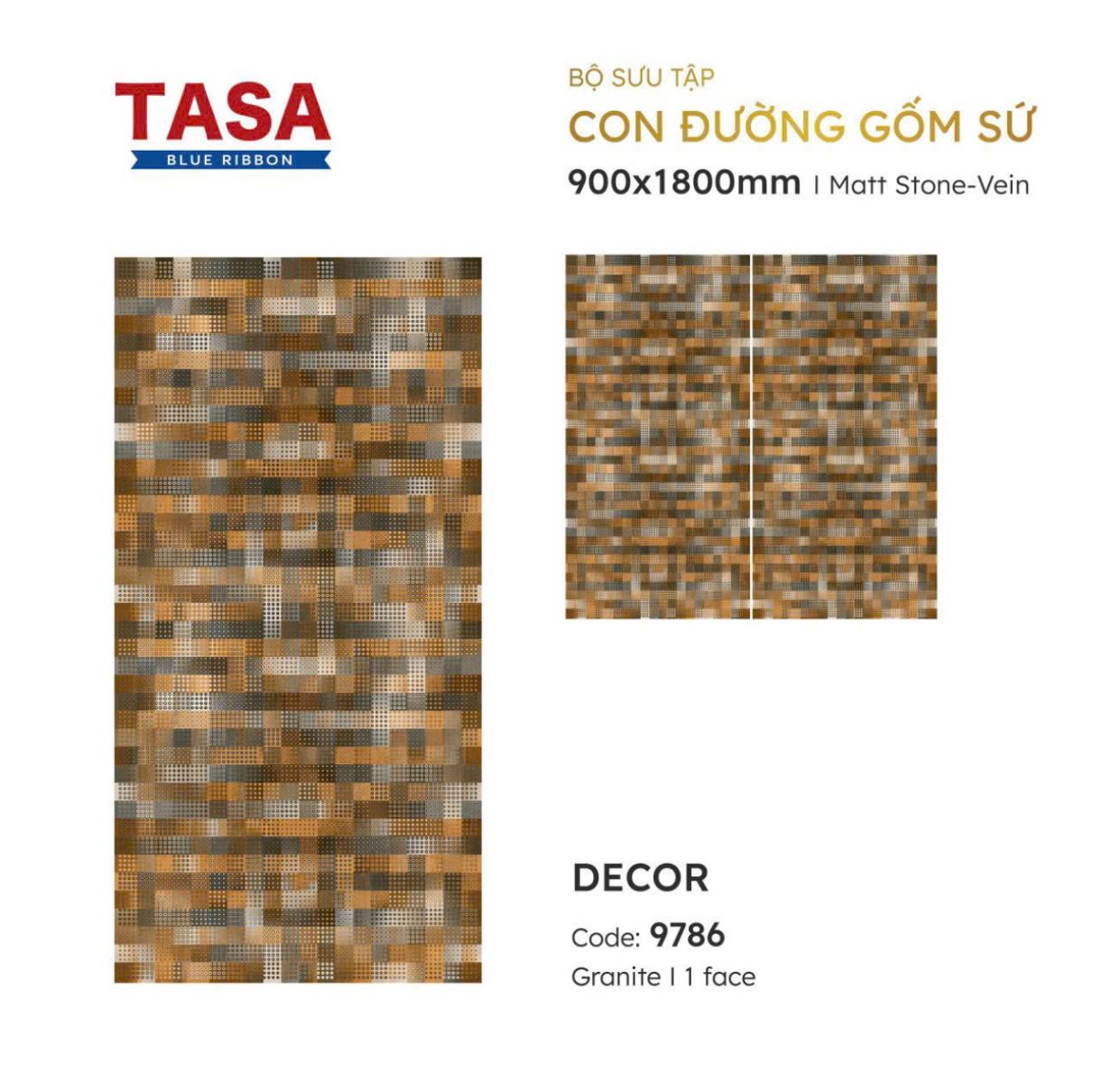 Gạch lát nền Tasa 90X180 Decor 9786